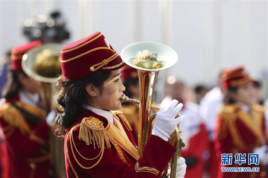 （冬奥会）（5）朝鲜体育代表团举行升旗仪式