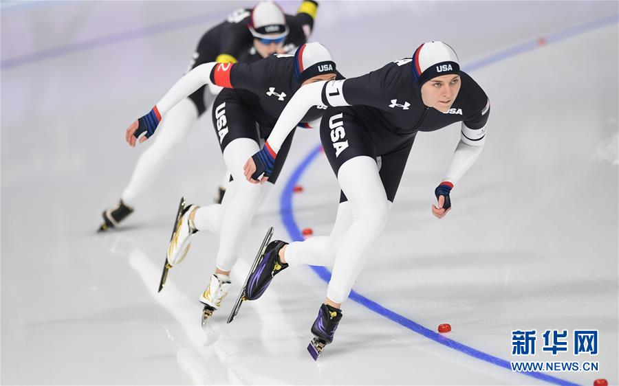 （冬奥会）（21）速度滑冰——女子团体追逐赛赛况