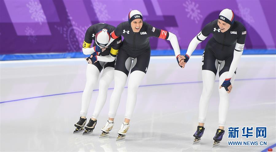 （冬奥会）（20）速度滑冰——女子团体追逐赛赛况