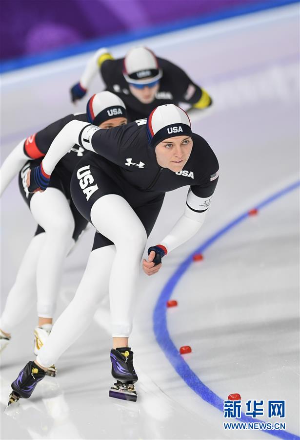 （冬奥会）（22）速度滑冰——女子团体追逐赛赛况