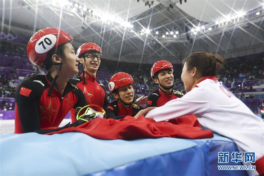 （冬奥会）（34）短道速滑——男子5000米接力：中国队获银牌