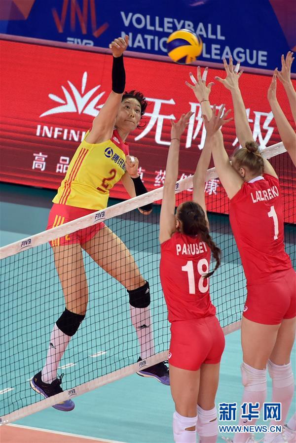 （体育）（2）排球——世界女排联赛江门站：中国胜俄罗斯