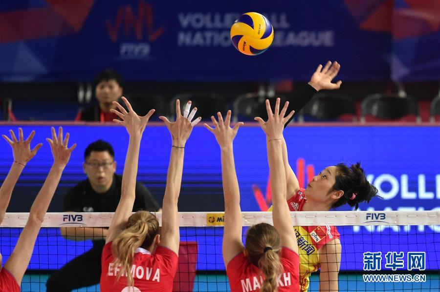 （体育）（7）排球——世界女排联赛江门站：中国胜俄罗斯