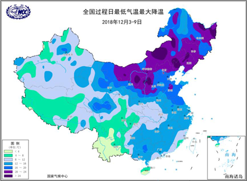 数说寒潮：寒潮预警连发8天 半个中国降温超12℃