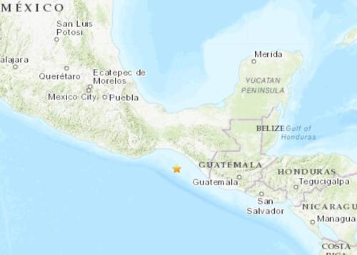 墨西哥西南部海域发生5级地震 震源深度44公里
