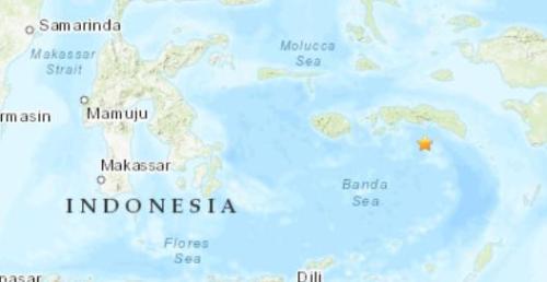 印尼东部海域发生5.0级地震 震源深度114.6千米