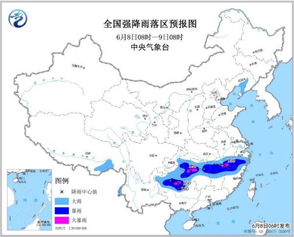 暴雨黄色预警 湖南江西贵州等地有大暴雨