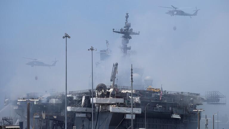 美国准航母大火第四天仍未扑灭 美国海军表示“可以补救”