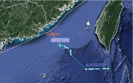 美军又派电子侦察机进入南海 一度飞近广东沿岸