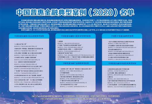 中国普惠金融典型案例（2020）名单