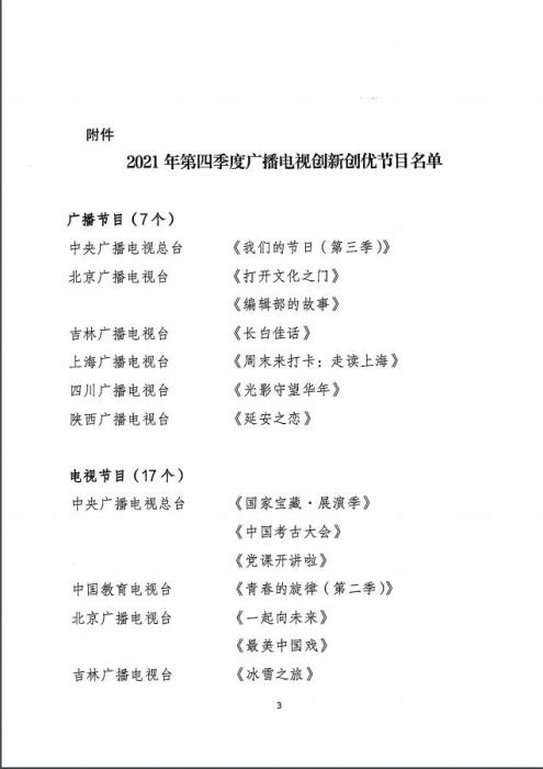广电总局公布推优名单 这17个电视节目入选！