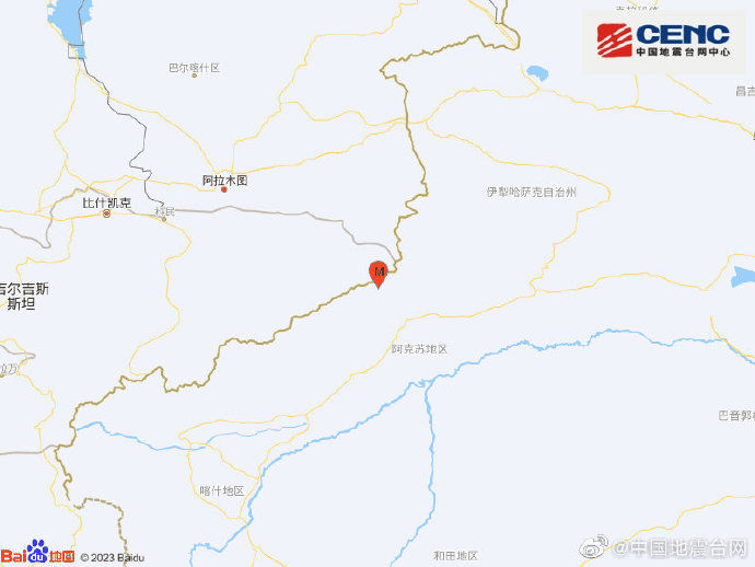 新疆阿克苏地区温宿县发生5.1级地震